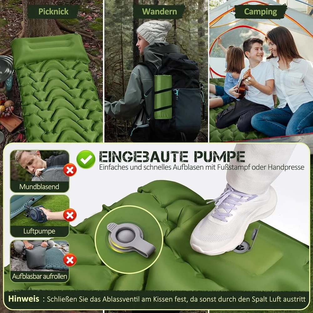 Clefivie pripučiamas stovyklavimo čiužinys, savaime prisipučiantis stovyklavimo kilimėlis, integruotas atraminis diržas, atsparus dilimui, atsparus drėgmei ir nešiojamas, tinkamas stovyklavimui, patalpoms, lauke, žygiams