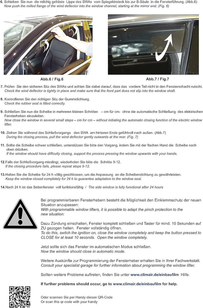 ClimAir Priekiniai vėjo deflektoriai (1 komplektas) vairuotojo ir keleivio pusėms Cls003p0108d, skirti Skoda Octavia Saloon / Estate Type Nx, 5 durų, 2020-, tamsios medžiagos