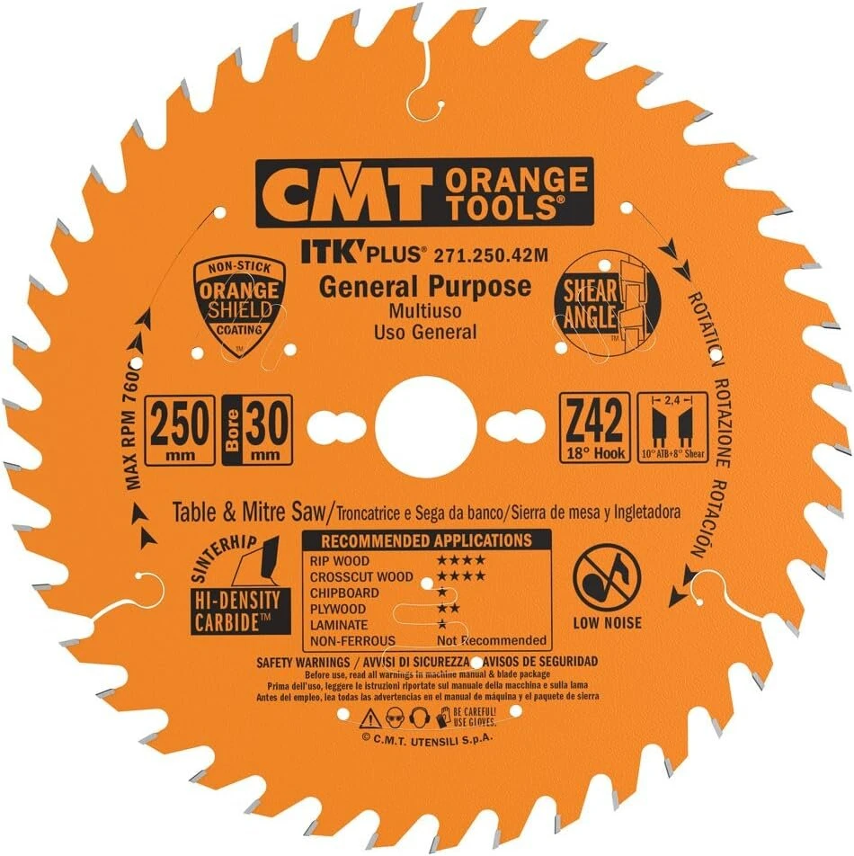 Cmt 271.250.42 m itin plonas pjovimo diskas su-42 d-250 b-30 k-2,4 p-1,6