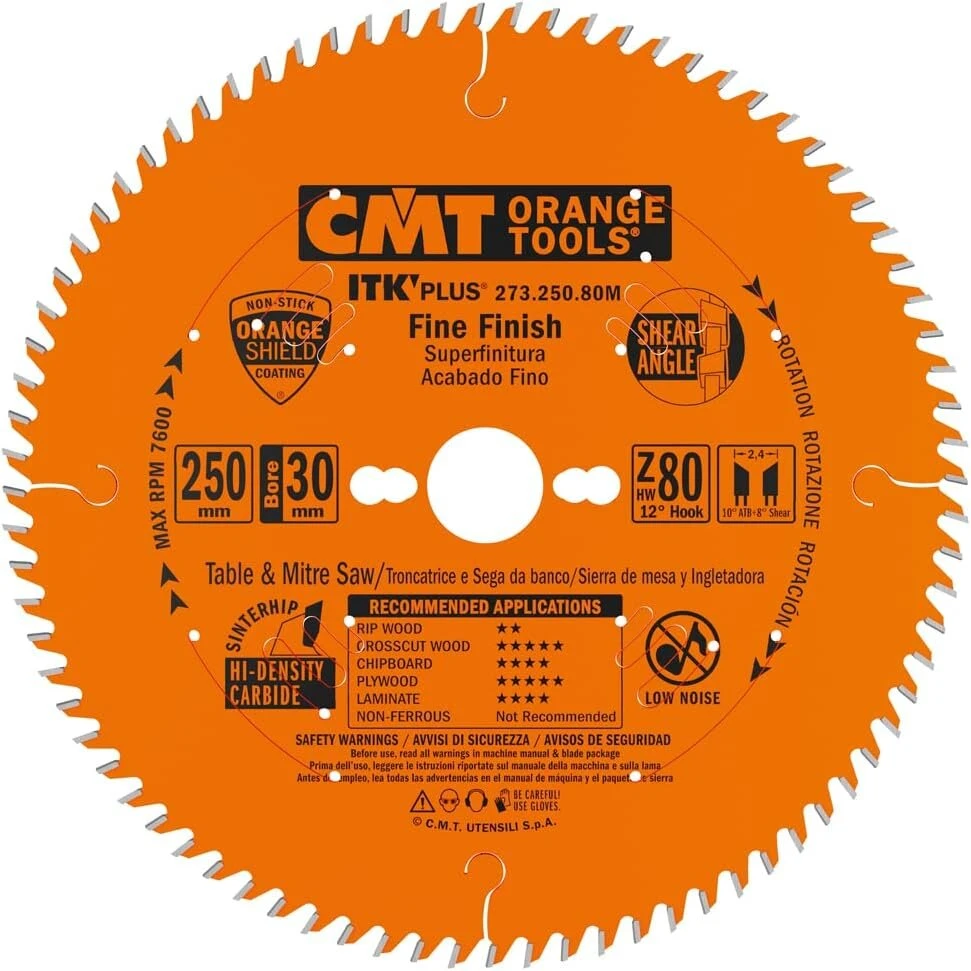 Cmt 273.250.80 m itin plonas pjovimo diskas su-80 d-250 b-30 k-2,4 p-1,6