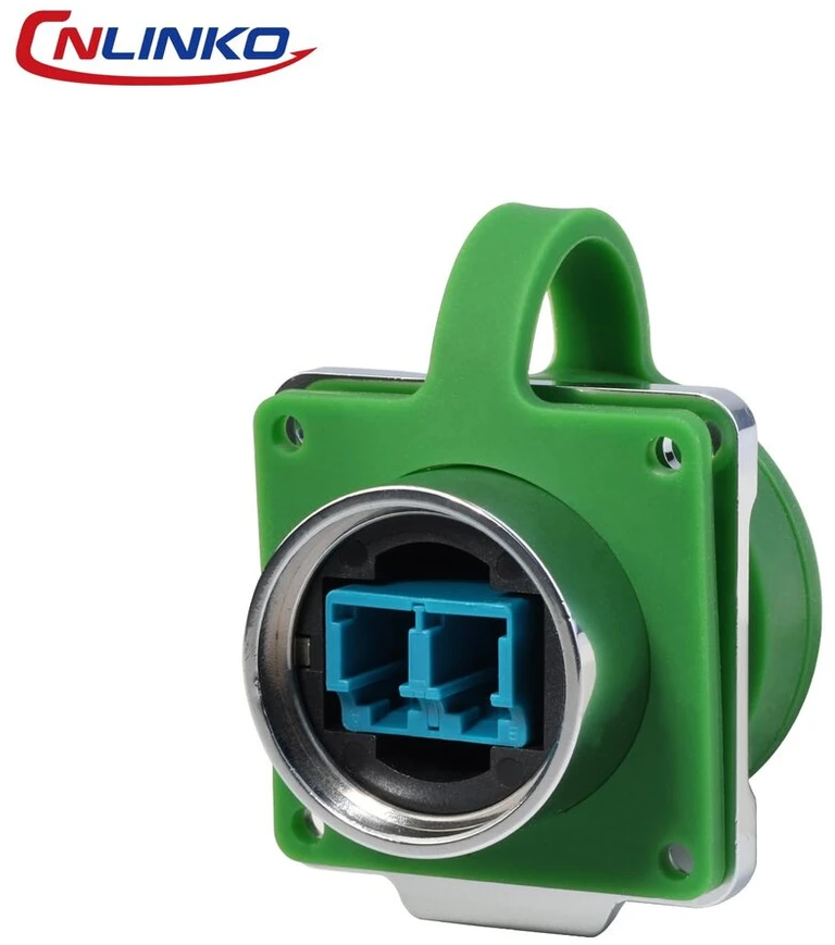 Cnlinko dh-24 šviesolaidinis optinis jungtis, lc single mode dual core, metalinis aviacinis kištukas ir skydinis montavimo lizdas, ip68 vandeniui atspari jungtis interneto įrenginiams (šviesolaidinis optinis rinkinys)