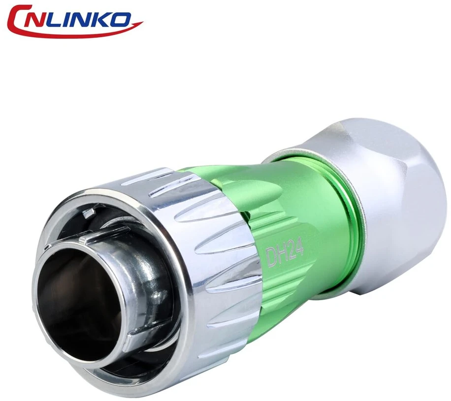Cnlinko dh-24 šviesolaidinis optinis jungtis, lc single mode dual core, metalinis aviacinis kištukas ir skydinis montavimo lizdas, ip68 vandeniui atspari jungtis interneto įrenginiams (šviesolaidinis optinis rinkinys)