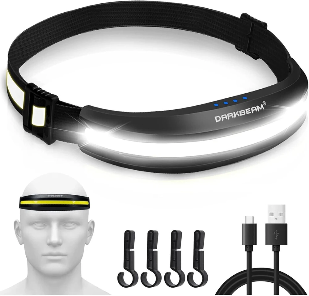 Cob Led priekinis žibintas su raudona šviesa, įkraunamas Usb