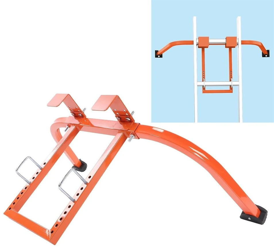 Cocoarm Ac78 Quickclick stabilizatorius kopėčioms, skirtas saugumui, aukščiausios kokybės stabilumas, reguliuojamas dizainas, guminė rankena, platesnis pritaikymas (oranžinis)