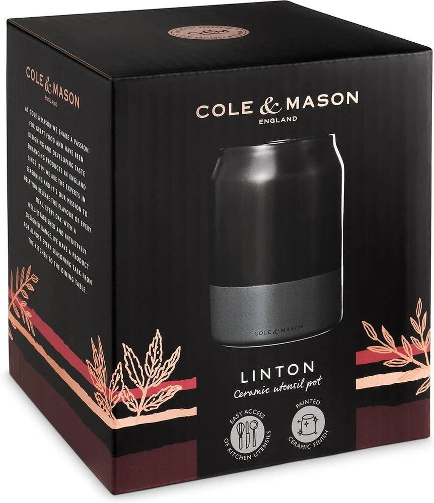 Cole & Mason Linton keraminis indų laikiklis, juodas/pilkas