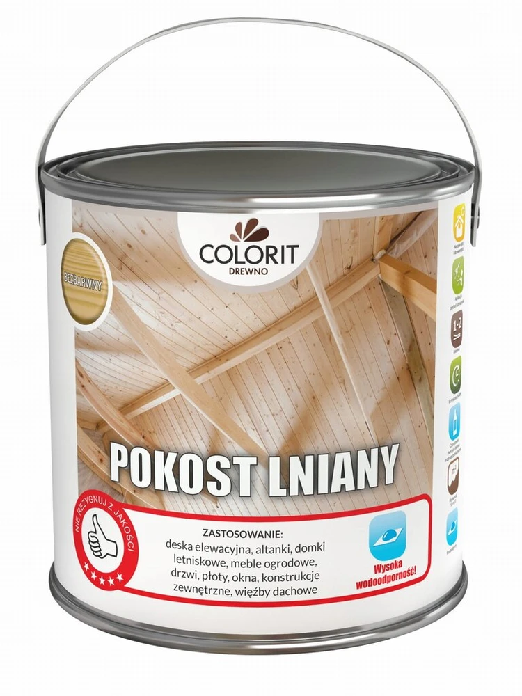 Colorit Linų sėmenų aliejus 2,5l natūralus aliejus gruntas impregnantas medienai