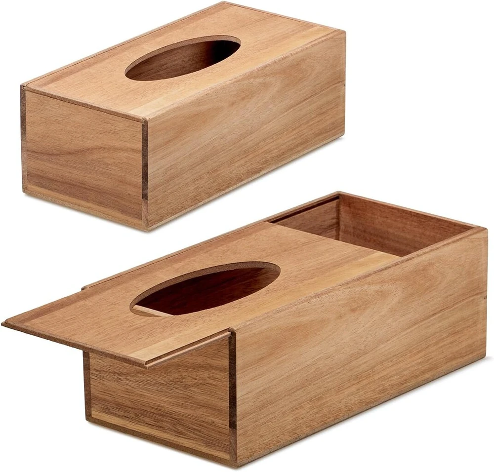 Com-four® Kosmetinių servetėlių dėžutė iš akacijos medienos