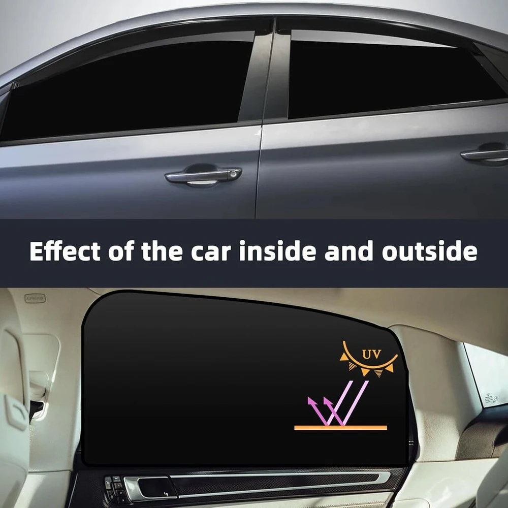 Connextion apsauginės automobilio užuolaidėlės nuo saulės, 4 vnt., magnetinės su Uv apsauga, atspindinti apsauga nuo karščio kūdikiams, vaikams, naminiams gyvūnams, apsauga nuo saulės automobilio šoniniam langui, universalios, juodos