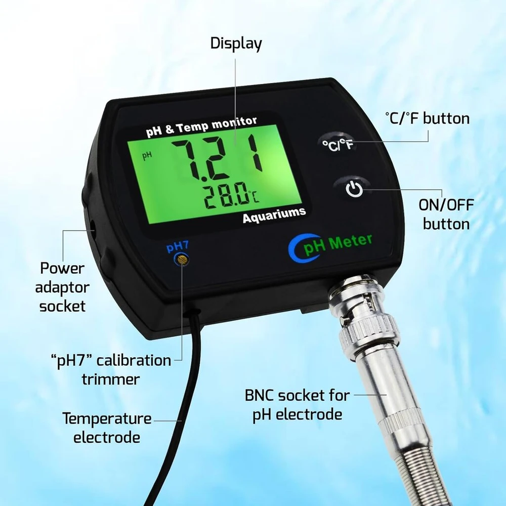 Continu 2 in 1 ph ir temperatūros matuoklis su keičiamu elektrodu ir apšvietimu
