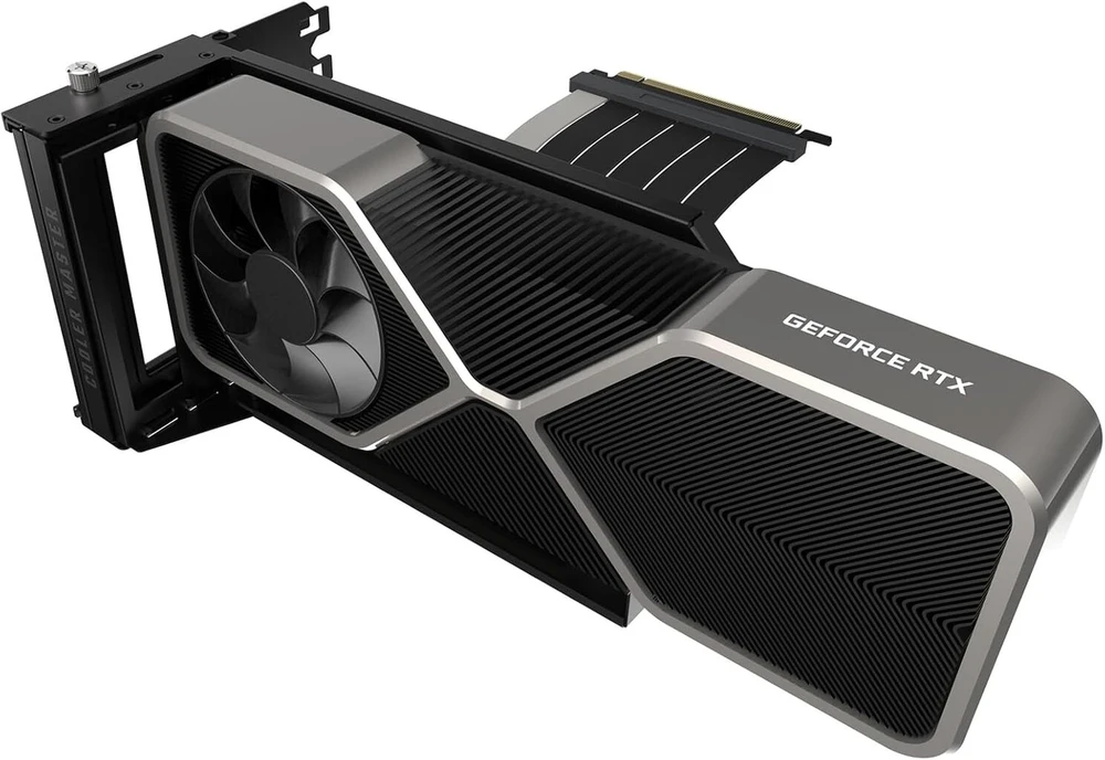 Cooler Master Vertical Gpu Holder Kit V3 - skirtas E-atx/atx/matx Pc korpusams ir Pci-e 4.0 įrenginiams, pritaikomas modulinis vaizdo plokštės laikiklis, storas Sgcc plieno laikiklis, įskaitant 165 mm riser kabelį - juodas