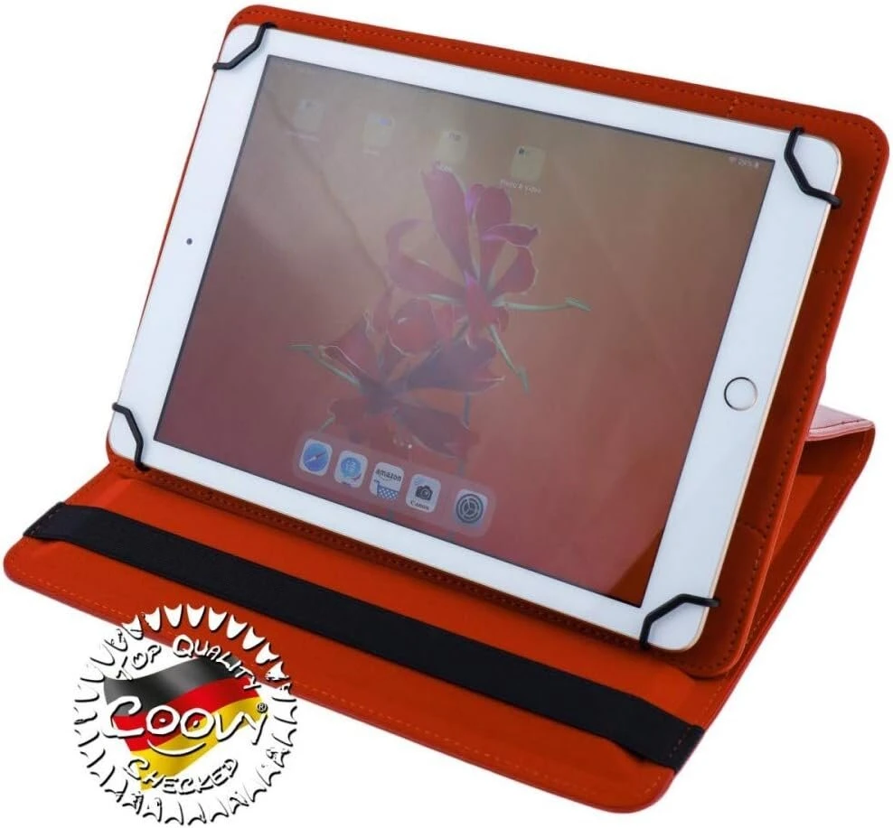 Coovy® Universal 2.0 360° pasukamas dėklas visiems 9/10/10.1 colių planšetinių kompiuterių modeliams Universal 10.1, oranžinis
