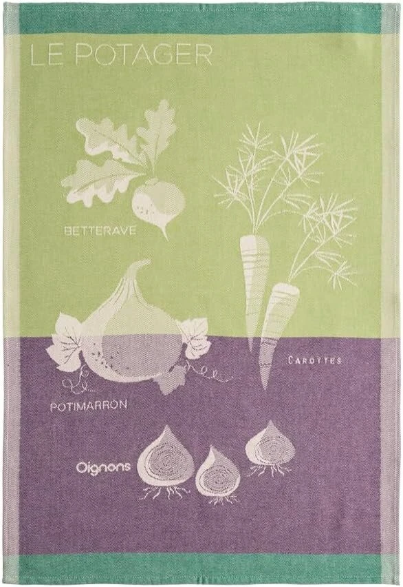 Coucke Le Vegetable Garden margintas žakardinis medvilninis arbatos rankšluostis 50 x 75 cm