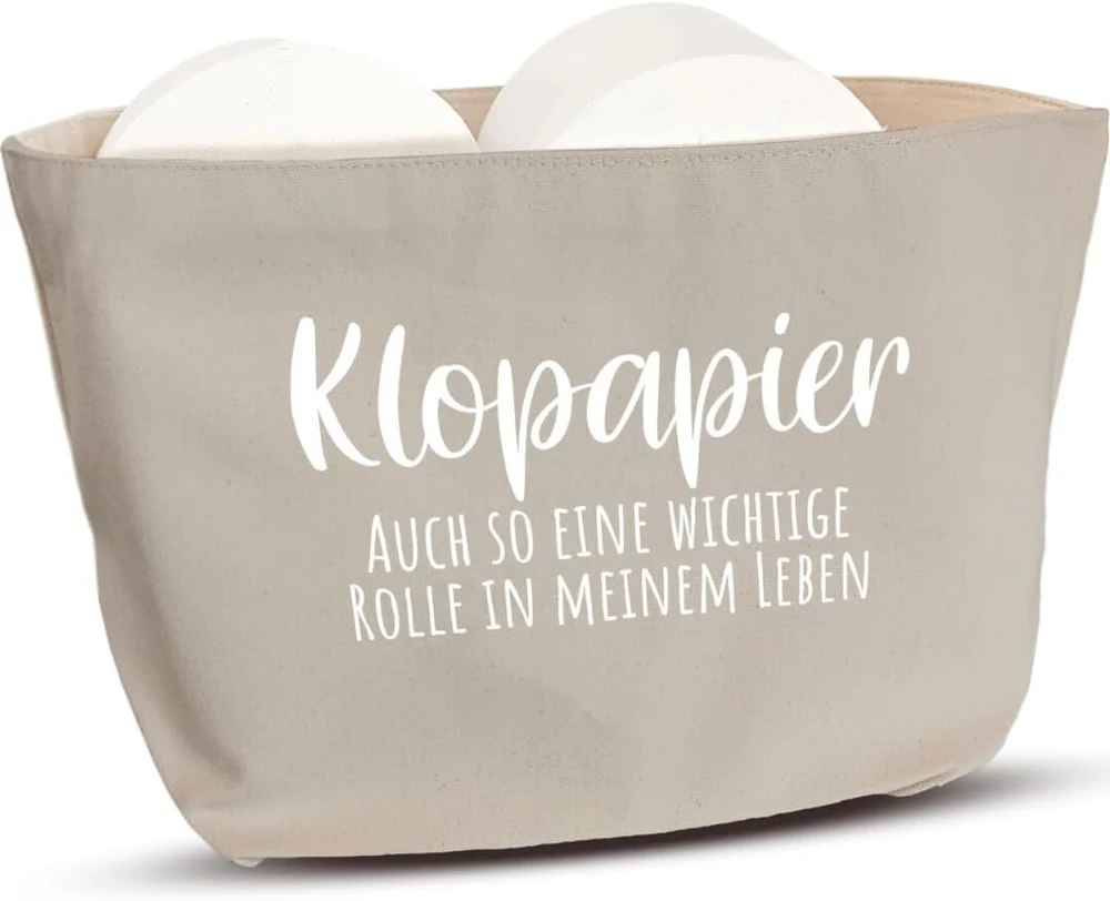 Cozyint juokingas tualetinio popieriaus laikiklis, pilkas, vietą taupantis tualetinio popieriaus laikiklis kaip dovana arba dovanos idėja Tualeto/wc kambario dekoravimui, tualetinio popieriaus laikiklio krepšelis (pilkas (smėlio spalvos viduje))