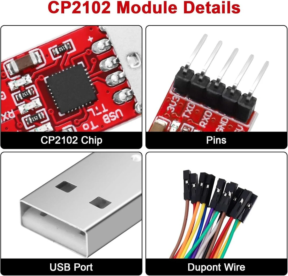 Cp2102 usb į serial modulį ruizhi, 2 vnt. cp2102 usb į ttl keitiklis su trumpikliu, cp2102 usb serial keitiklis, cp2102 lustas, skirtas 3,3 v ir 5 v, suderinamas su arduino ir stc atsisiuntimu