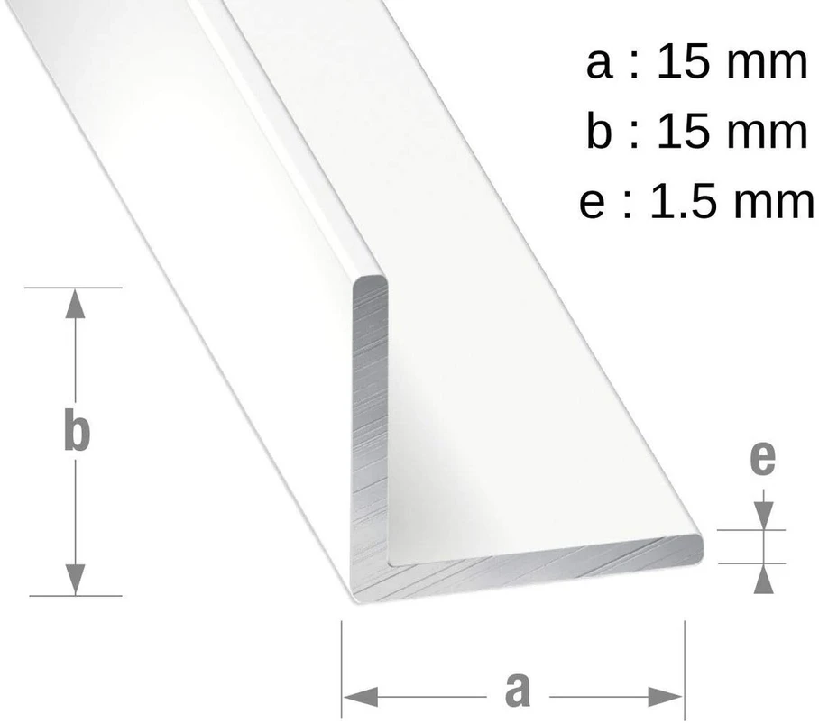Cqfd pvc kampinis profilis 10 x 10 - 2 m baltas