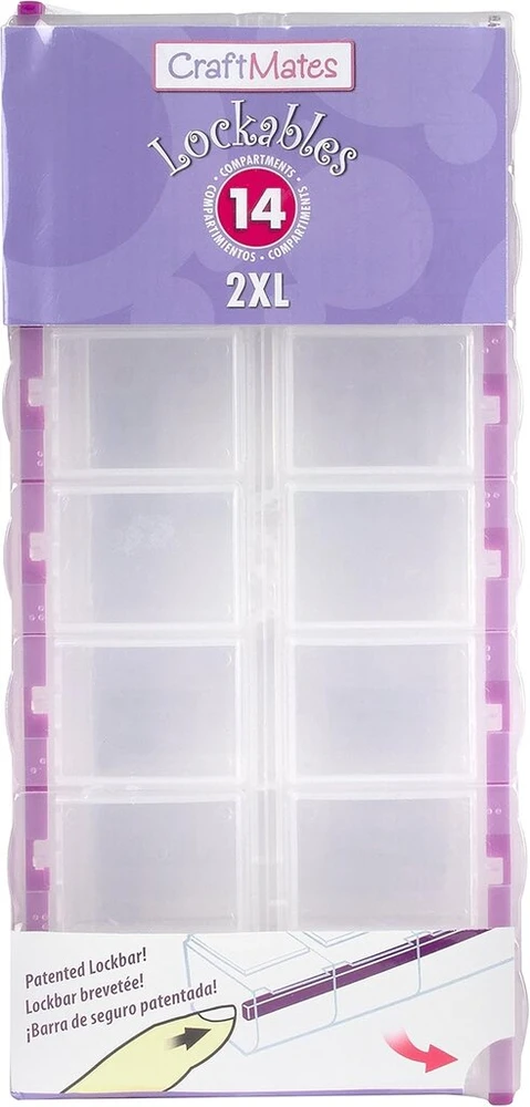 Craft Mates Lockables 2xl organizatorius su 14 skyrių, 23,5 x 10,8 x 3,2 cm