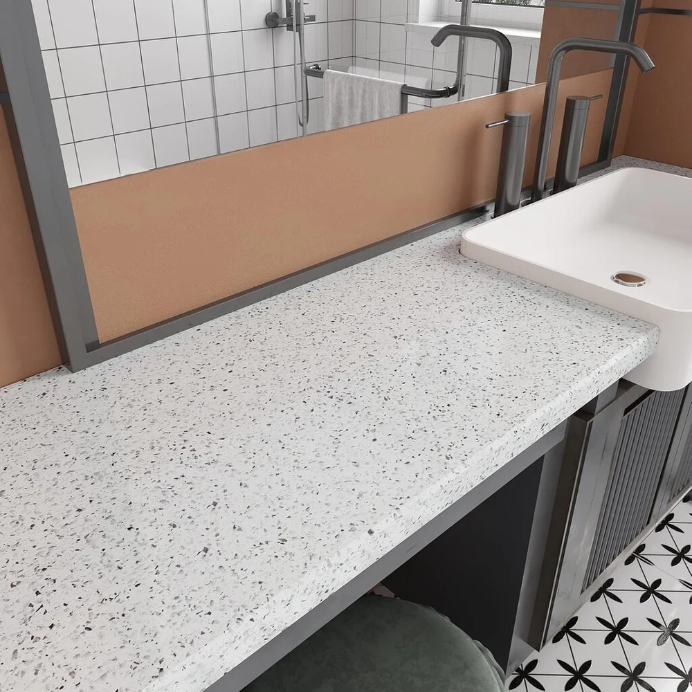 Cre8tive granito tapetai, lipni balta plėvelė baldams, stalviršiams, blizgus terrazzo lipni plėvelė, virtuvės tapetai, vonios kambario vandeniui atsparūs virtuvės galinės sienelės, skalbyklos dekoratyvinė plėvelė, spintelė 30