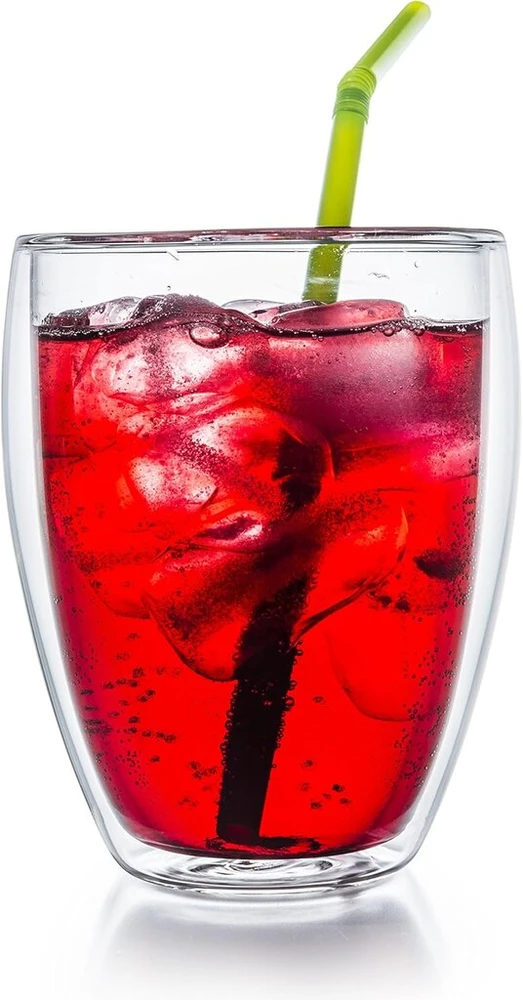 Creano termostiklinės su dvigubomis sienelėmis 250 ml, 2 vnt. rinkinys, didelės karščiui atsparios borosilikatinio stiklo stiklinės (dg-hoch)