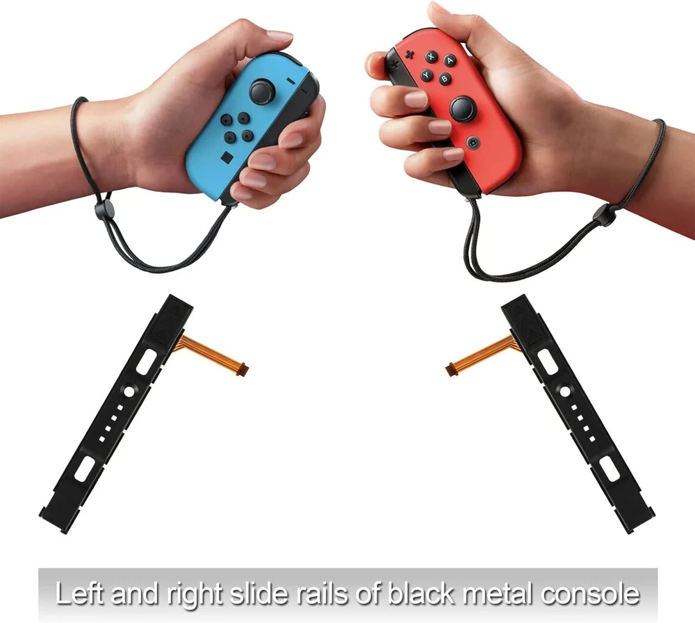 Create idea 1 poros pakaitinių konsolės bėgelių dešinysis kairysis slankiojantis bėgelis su lanksčiuoju kabeliu, suderinamas su Nin-ten-do Switch konsole Ns