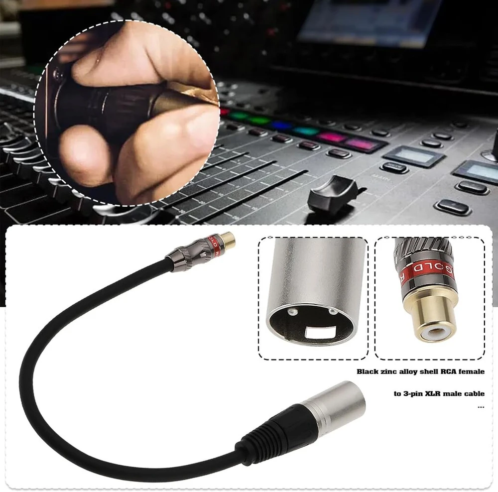 Create idea 3 kontaktų rca moteriškas į xlr vyriškas cinko lydinio korpuso trumpas kabelio adapteris audio jungčių movos maišytuvams įrašymo įrenginiams stiprintuvams