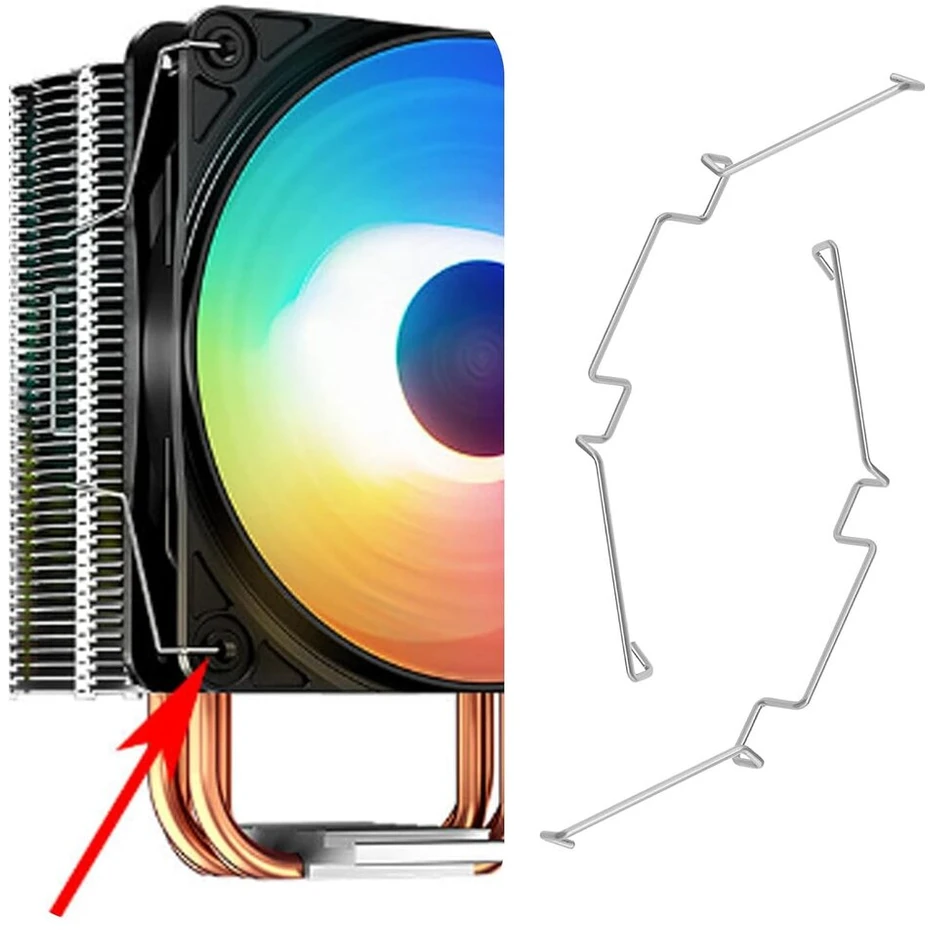 Create idea 4 vnt. 9 cm cpu aušintuvo ventiliatoriaus vielos sagtis, nerūdijančio plieno kompiuterio cpu ventiliatoriaus spaustukai viršutinis kabliukas, skirtas tuščiavidurio veleno ventiliatoriui, suderinamas su Jonsbo Cr1400 Cr1200