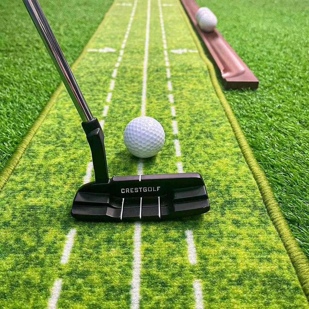 Crestgolf golfo puttingo kilimėlis, asmeninė praktika, lauko, aukso, vidaus, laisvalaikio, lengvai sulankstomas, putter padėklas
