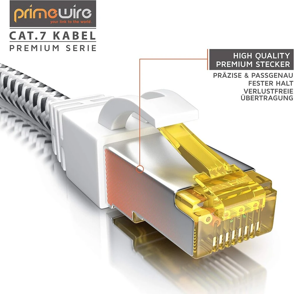 Csl Cat 7 Ethernet tinklo kabelis, 10 Gbps, baltas, 10m