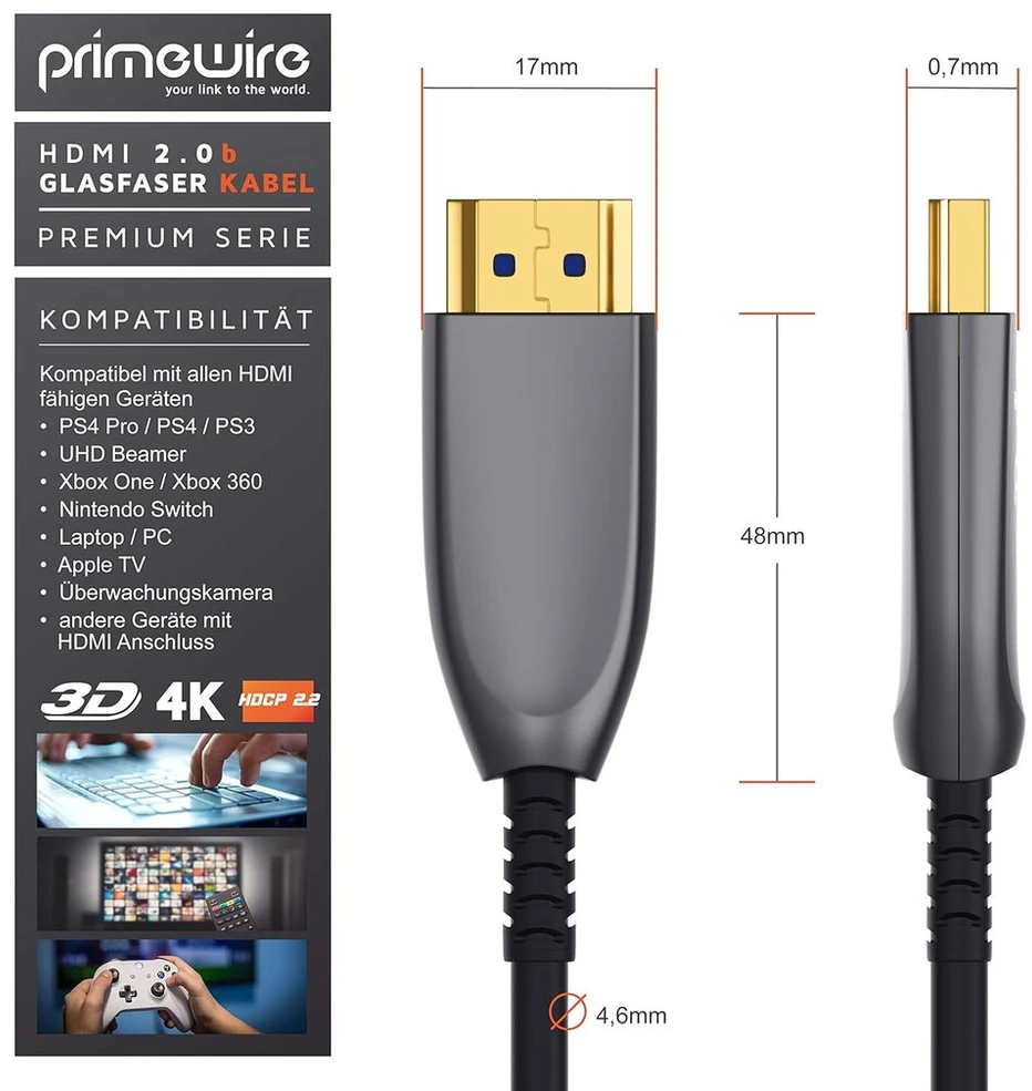 Csl - hdmi 2.0 b šviesolaidinis kabelis 25 m - 4k 60hz su hdr - optinis hdmi šviesolaidinis kabelis - 3d - arc - cec - hdcp 2.2 - yuv 4 x 4 x 4 - didelės spartos hdmi kabelis - šviesolaidinis kabelis - aliuminis