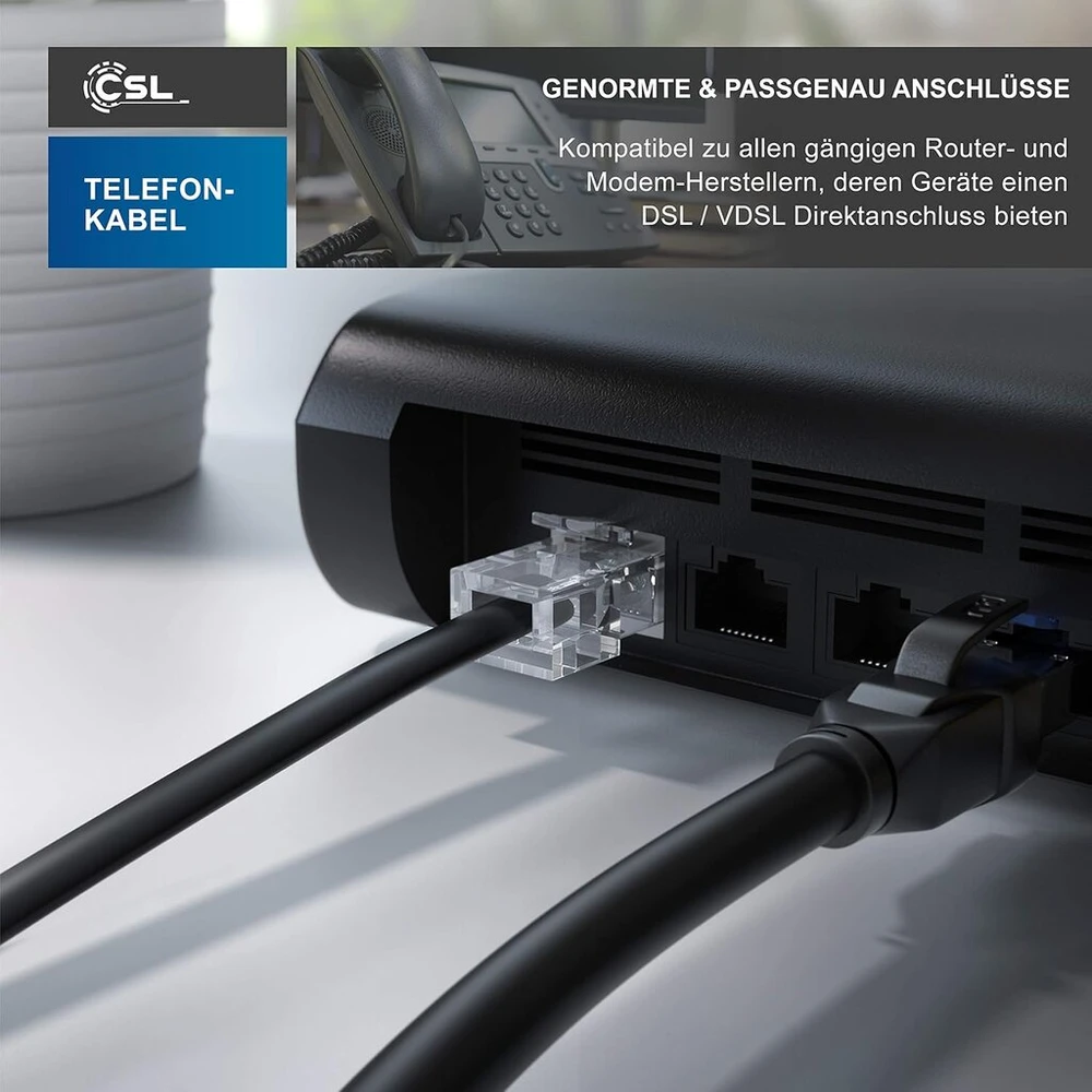Csl Interneto Kabelis Tae-f į Rj45, 10m, Juodas