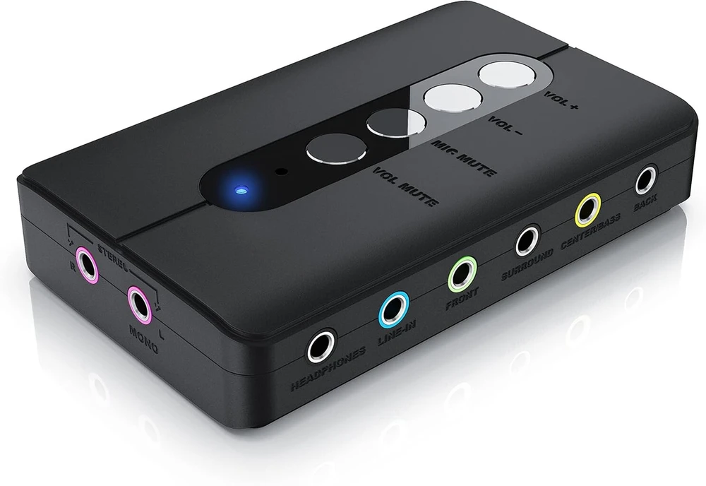 Csl - išorinė usb garso plokštė, 7.1 erdvinis garsas, usb audio stereo adapteris, išorinė garso plokštė, skirta pc, windows