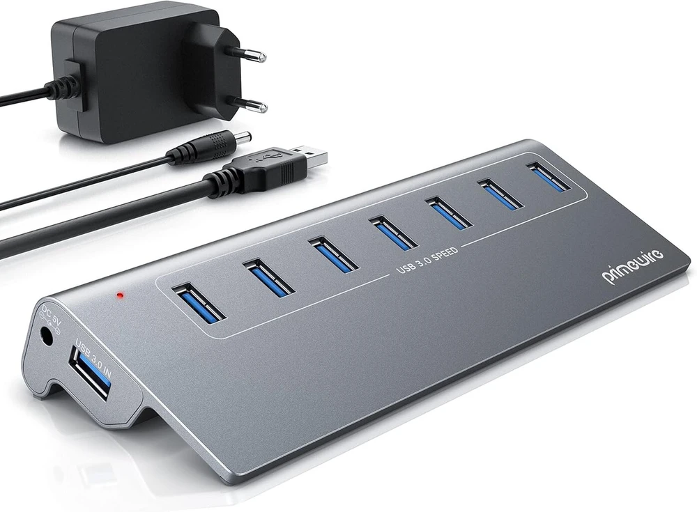 Csl Usb 3.2 Gen2 7 prievadų centras, 10 Gbps, su maitinimo adapteriu