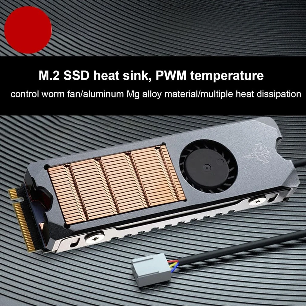 Cuifati M.2 heatsink 2280 Ssd Pwm aušintuvas su termo silikono padėklu automatiniu Ssd ventiliatoriaus reguliavimu žemas triukšmo lygis M.2 2280 Ssd heatsink plug and play