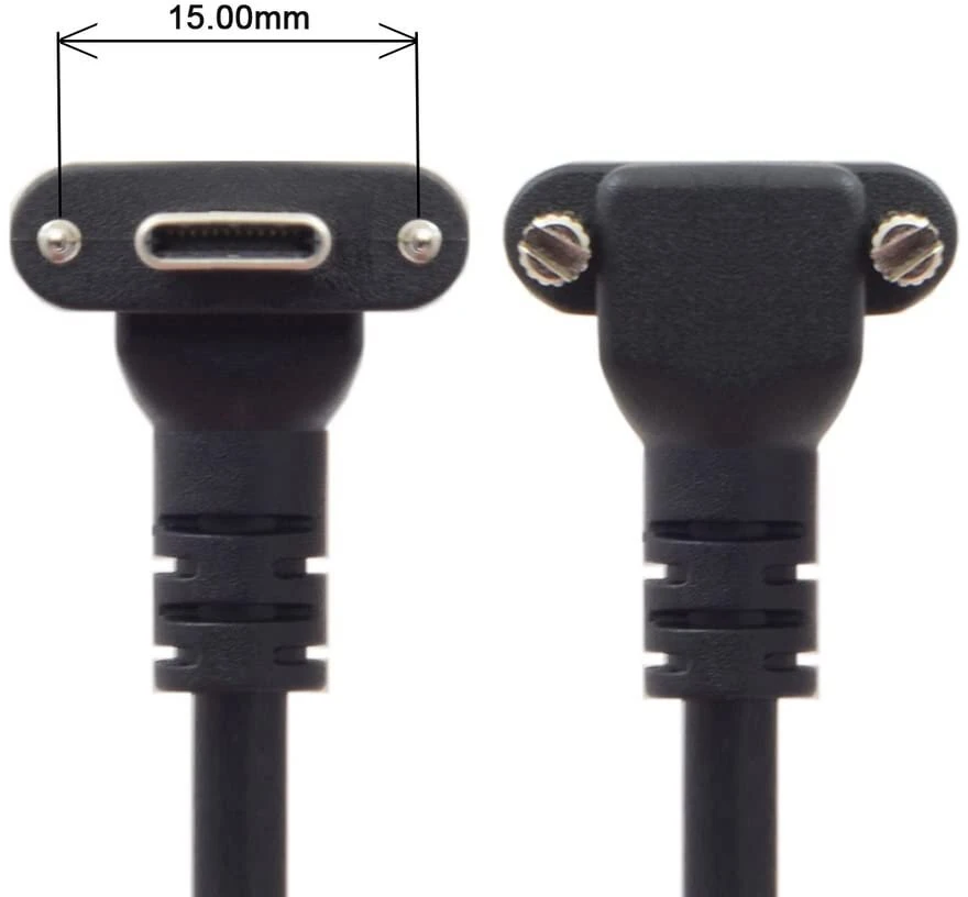 Cy 90 laipsnių žemyn nukreiptas kampinis užsukamas usb-c į usb 3.0 duomenų 5 gbps kabelis type c vr kamerai nešiojamam kompiuteriui (120 cm)