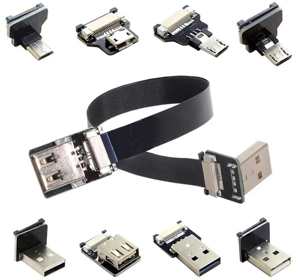 Cy Cable Fpv Usb 10cm Usb Fpc plokščias kabelis, žingsnis 20 kontaktų, skirtas Usb 3.0 2.0 Fpv multikopteriui, fotografavimui iš oro (10cm)