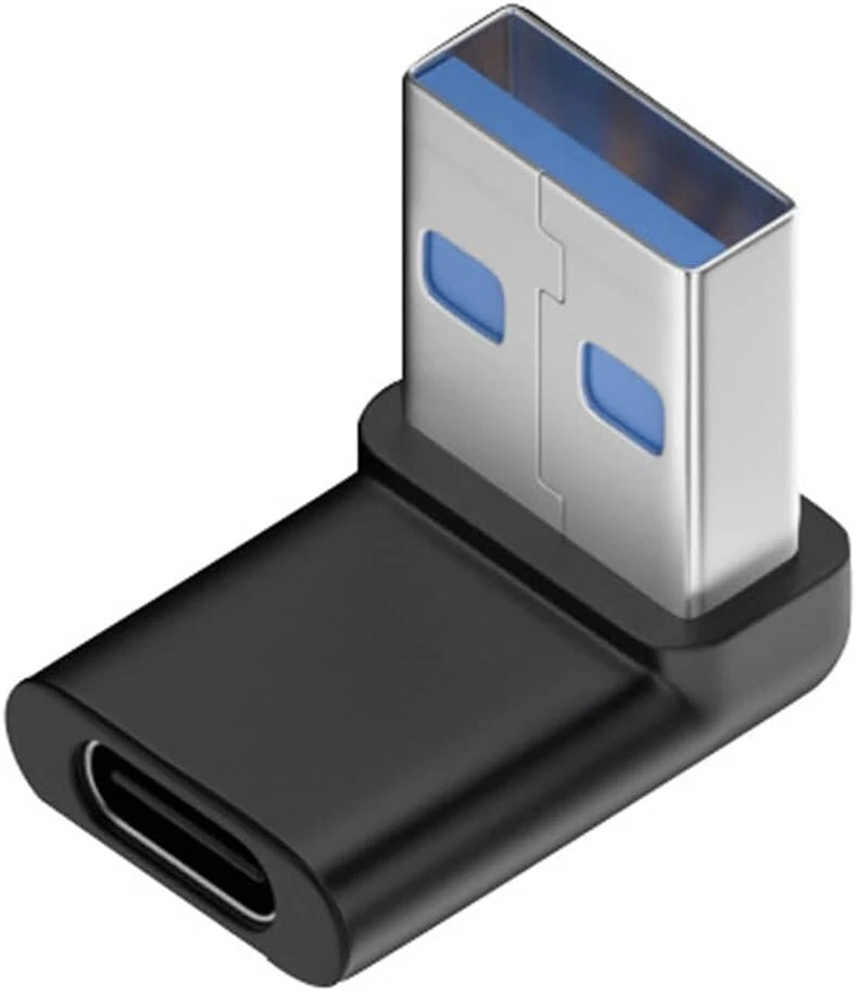 Cy usb c female 90 laipsnių žemyn nukreiptas į usb 3.0 a male duomenų adapterį nešiojamam kompiuteriui