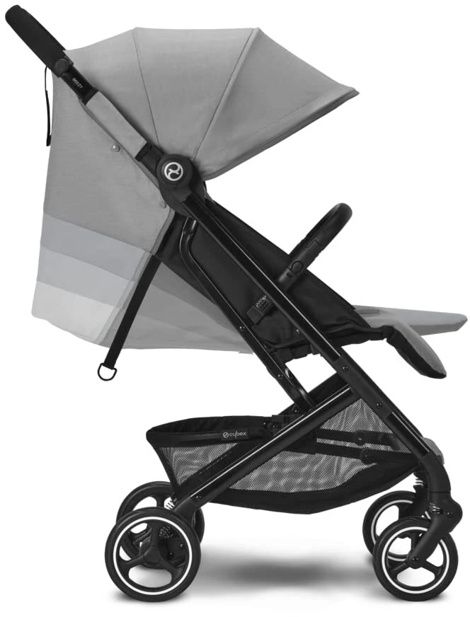 Cybex Gold Beezy vežimėlis su vieno patraukimo diržais, nuo gimimo iki maždaug 4 metų (maks. 22 kg), kompaktiškas ir ergonomiškas, Lava Pilkas