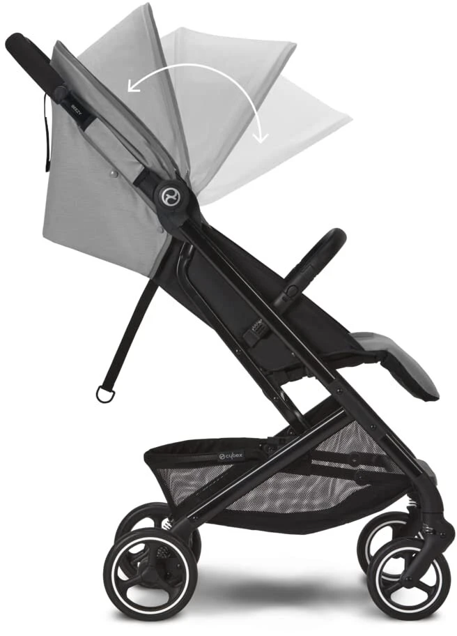Cybex Gold Beezy vežimėlis su vieno patraukimo diržais, nuo gimimo iki maždaug 4 metų (maks. 22 kg), kompaktiškas ir ergonomiškas, Lava Pilkas