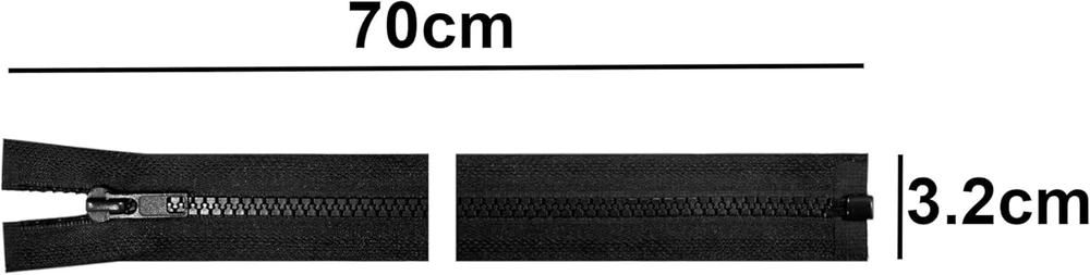 Cyclingcolors 2 x užtrauktukai nr. 5 70 cm su įpuršktais plastikiniais dantukais poliesteris atsegamas tinklelio traukiklis slankiklis užtrauktukas drabužių siuvimo striukėms galanterija eglės