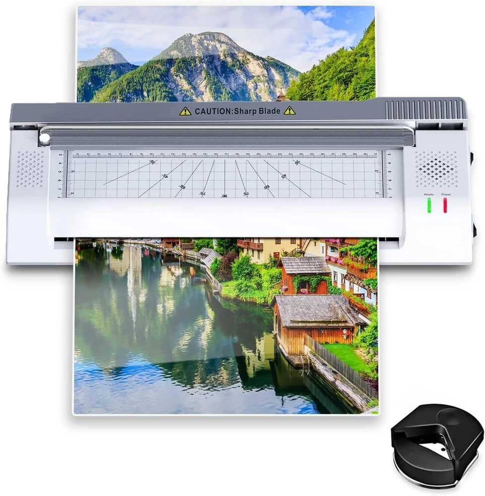 Cyej Cyejde-381gs A3 A4, 3-in-1 laminatorius, Abs ir žemo triukšmo funkcija, įskaitant 16 laminuotų plėvelių, tinka namų biurui ir mokyklai, baltas