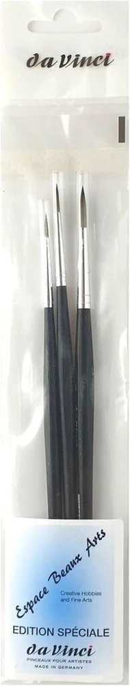 Da Vinci Series 373 (3373), apvalių sintetinių teptukų rinkinys, 3 vnt., 0, 2, 4