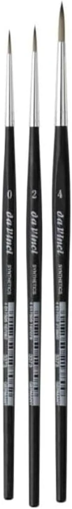 Da Vinci Series 373 (3373), apvalių sintetinių teptukų rinkinys, 3 vnt., 0, 2, 4