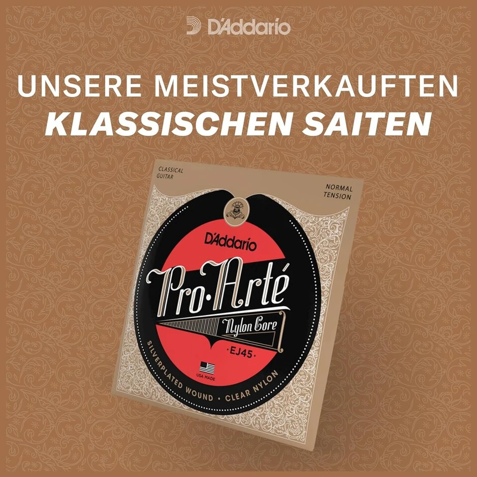 D'addario Ej45c Pro-arte Composites Normalaus stiprumo (.028-.044) klasikinės gitaros stygos