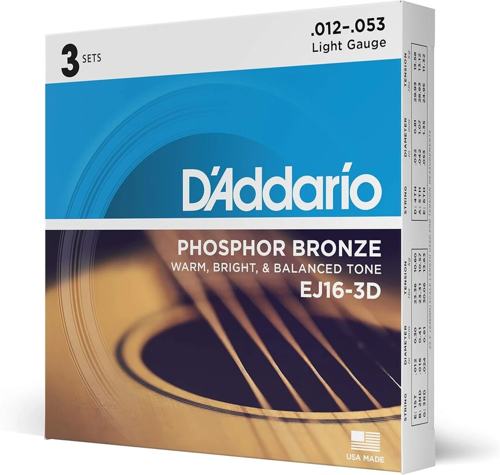 D'addario Fosforo Bronzos Akustinės Gitaros Stygos