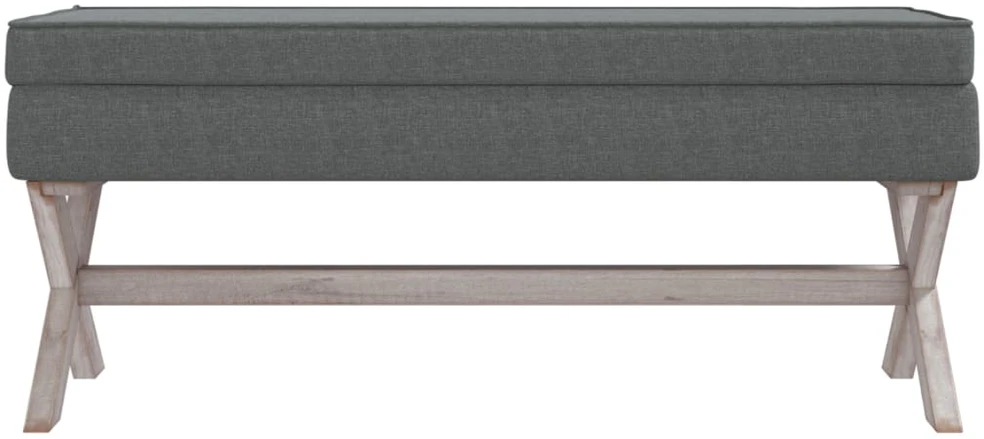 Daiktadėžė-taburetė, tamsiai pilka, 110x45x49cm, audinys