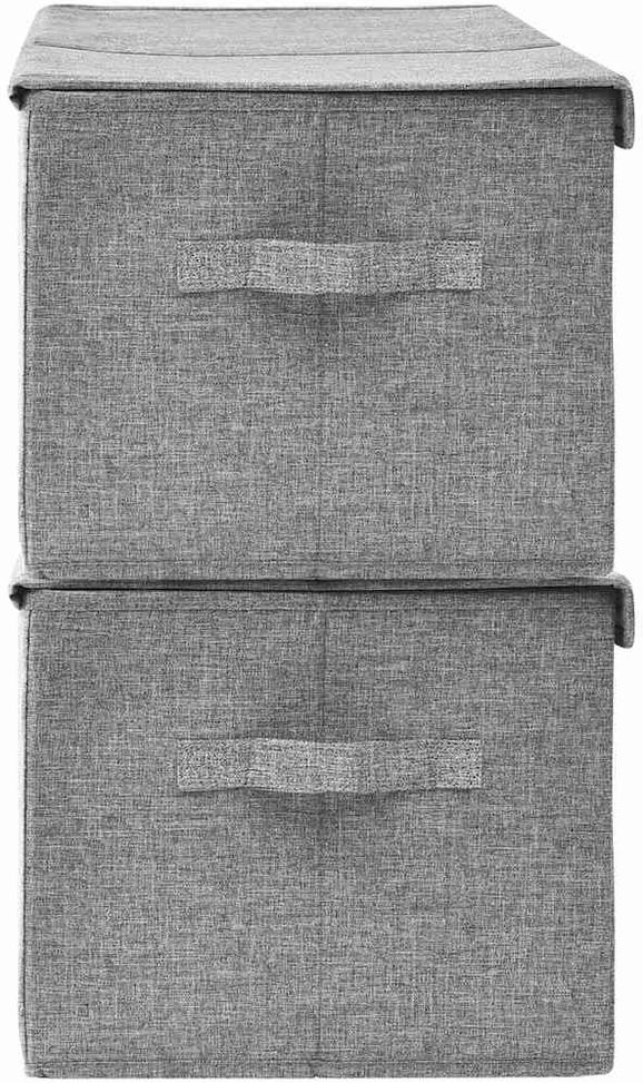 Daiktadėžės, 2vnt., pilkos spalvos, 50x30x25cm, audinys
