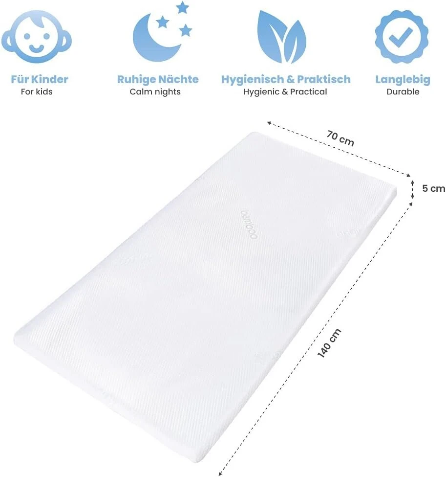Čiužinys Dailydream Model Kids M viskoelastinis antčiužinis su memory foam efektu 140 x 70 x 5 cm standard edition