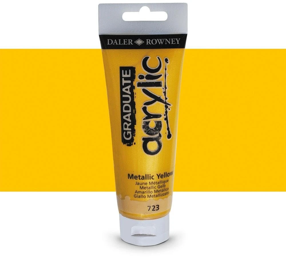 Daler Graduate Akriliniai Dažai Metallic Geltoni 120ml