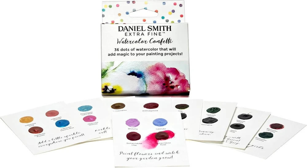 Daniel Smith Extra Fine akvareliniai dažai Confetti su 36 unikaliais vandeniui atspariais taškais (285900101)