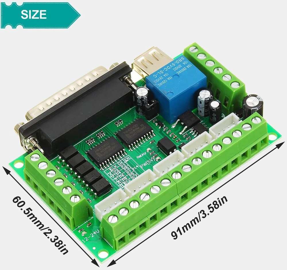 Daokai cnc breakout plokštė 5 ašių cnc žingsninio variklio sąsajos plokštė breakout board mach3 su xh2.54 4p kabeliu dvigubas usb kabelis db25 vyriškas-moteriškas kabelis