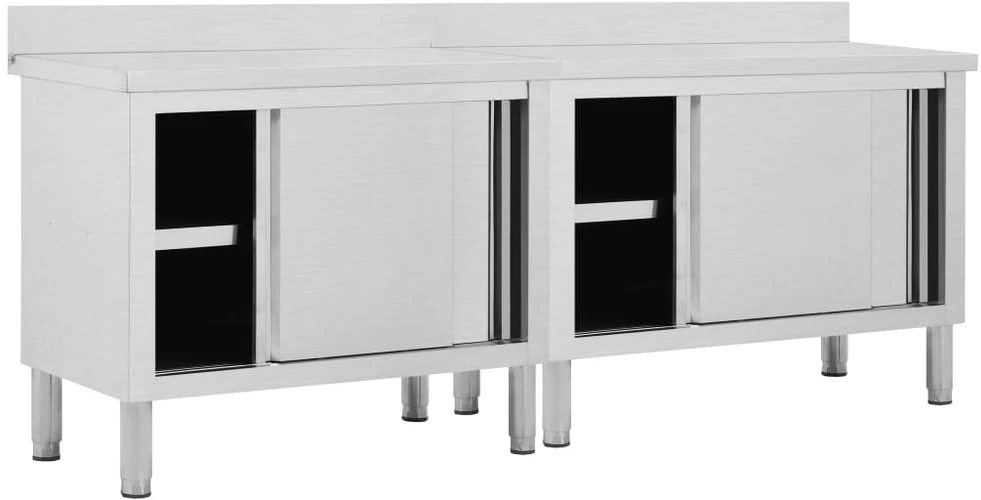 Darbastaliai su durimis, 2vnt., 240x50x(95-97)cm, plienas